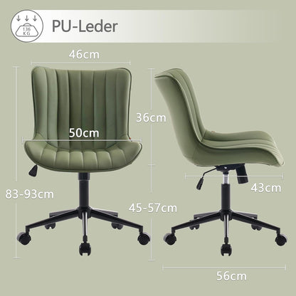 Ergonomic Office Chair, Height-Adjustable Desk Chair, Office Chair with PU Leather & Wheels