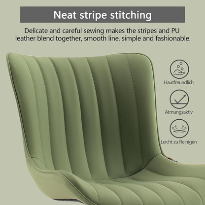 Ergonomic Office Chair, Height-Adjustable Desk Chair, Office Chair with PU Leather & Wheels
