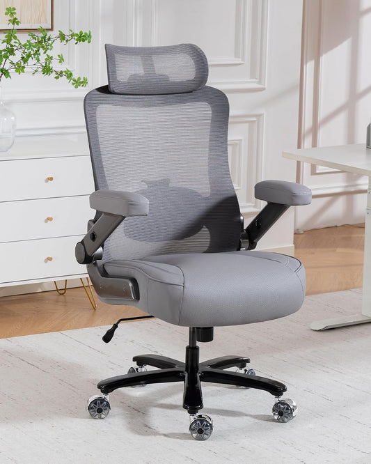 Office chair with lumbar support & headrest, load capacity up to 350 kg